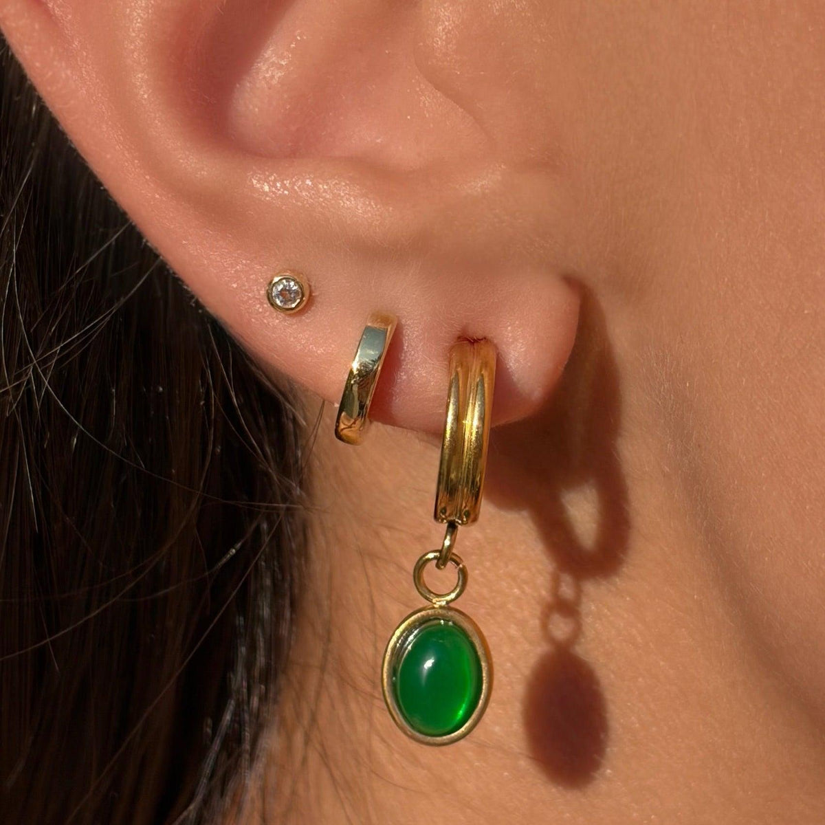 Emerald Dream Hoop Earrings