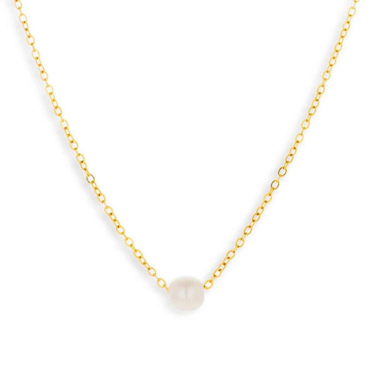 Single Pearl Drop Necklace