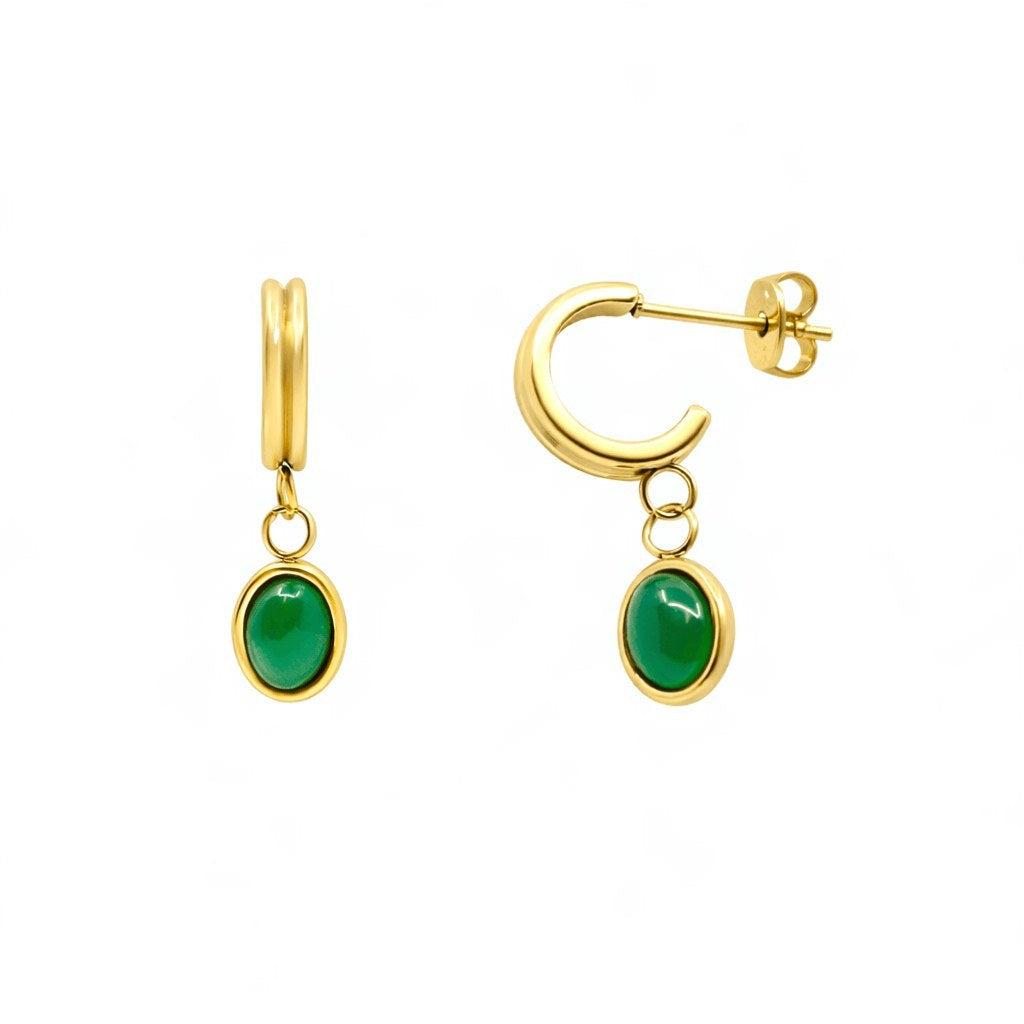 Emerald Dream Hoop Earrings