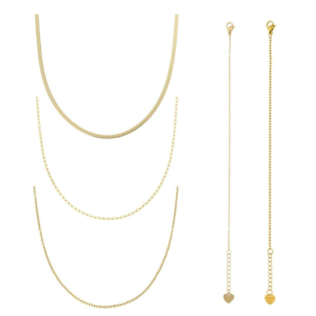 Fine Lines Bundle: 5 Piece Necklace and Bracelet Bundle